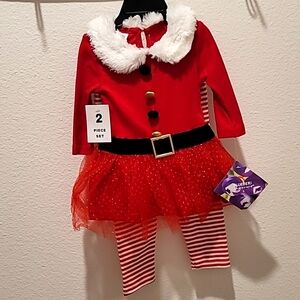 🔵 3/20 Adorable 18 month 🤶 girls Christmas /Santa outfit